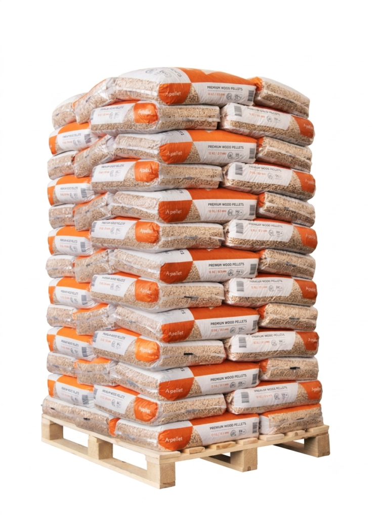 Wood pellet pallet 975kg — ENplus A1 certified
